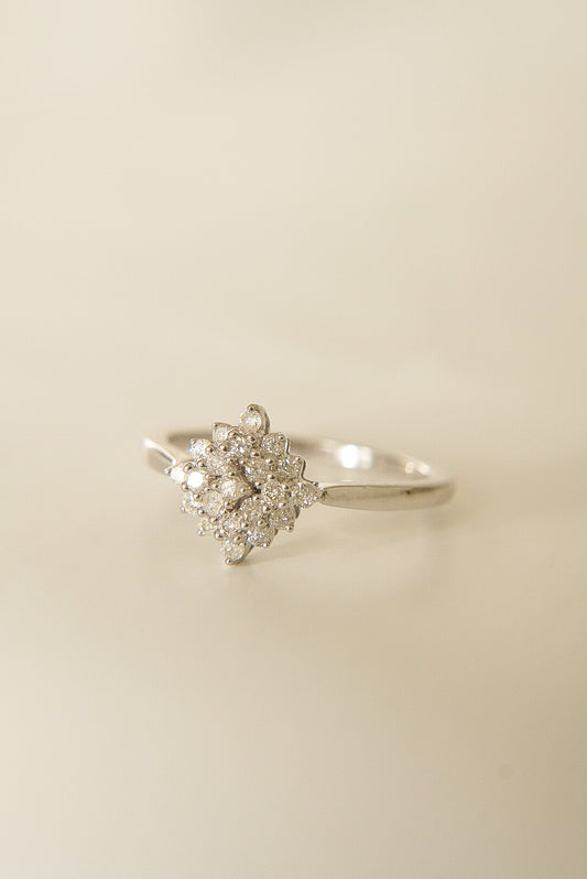 MILANA | 9CT WHITE GOLD DIAMOND CLUSTER RING