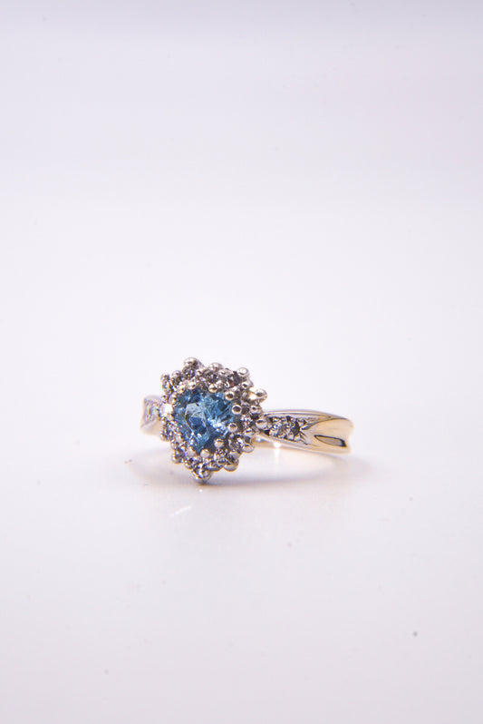 BELLA | TOPAZ HEART & DIAMOND CLUSTER RING