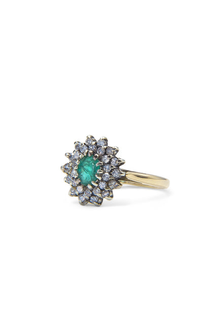 IRA | EMERALD & DIAMOND CLUSTER RING