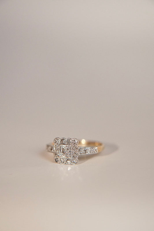 NINA | 18CT ART DECO DIAMOND CLUSTER RING