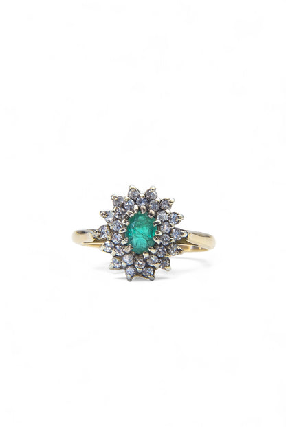 IRA | EMERALD & DIAMOND CLUSTER RING