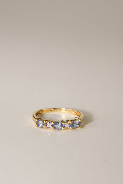 DINA | TANZANITE & DIAMOND HALF ETERNITY RING