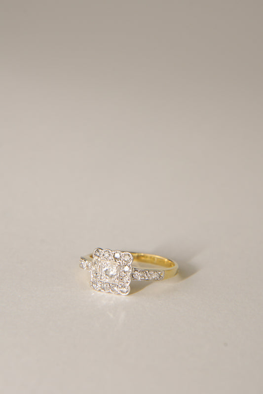 NINA | 18CT ART DECO DIAMOND CLUSTER RING