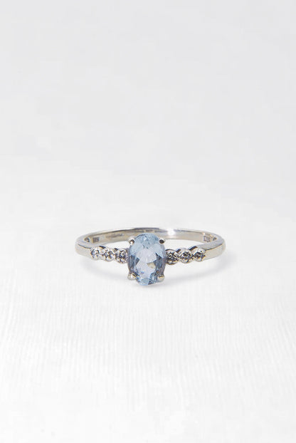 NOEMI | WHITE GOLD AQUAMARINE & DIAMOND RING