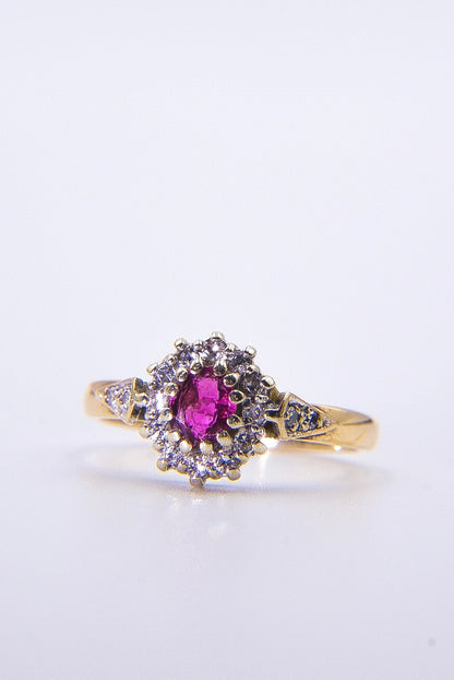 ROSE | RUBY & DIAMOND CLUSTER RING