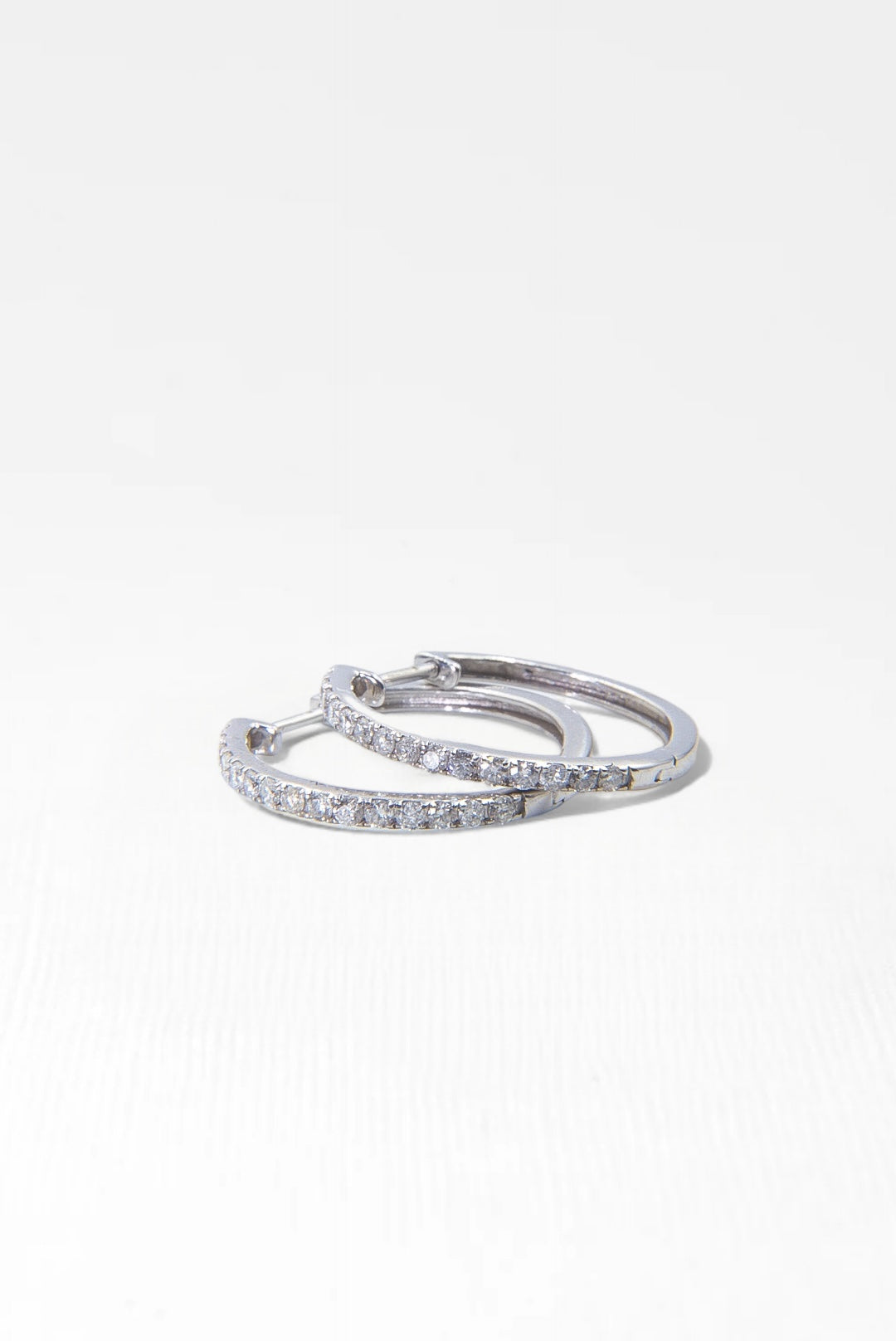 VINTAGE DIAMOND HOOP EARRINGS