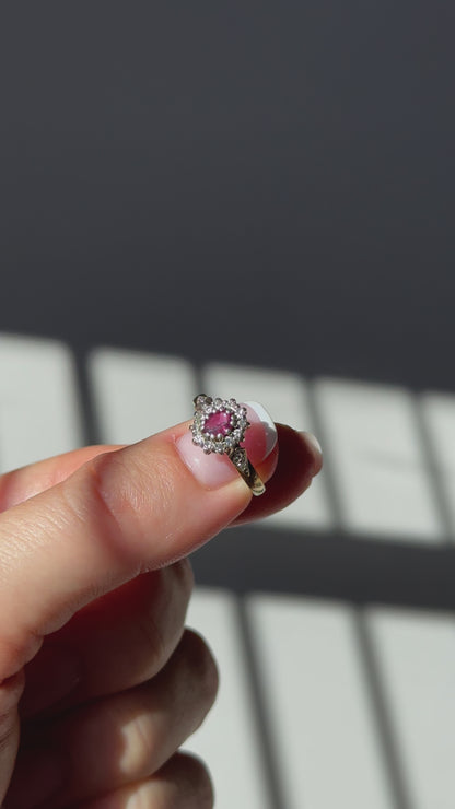 ROSE | RUBY & DIAMOND CLUSTER RING